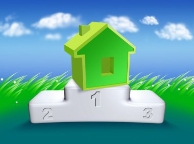 House on the podium clipart