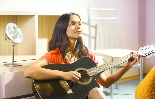 stock image Lady with guitar