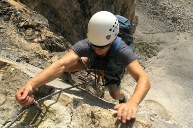 Climber with helmet clipart