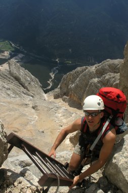 Climber in the mountains clipart