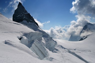 Mountain glacier scenery clipart