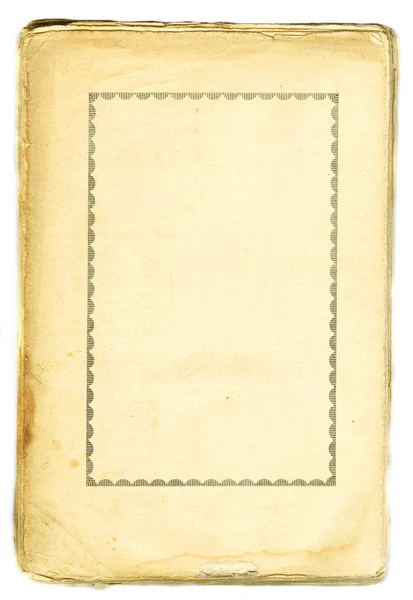 Vecchio libro di carta con cornice retrò — Foto Stock