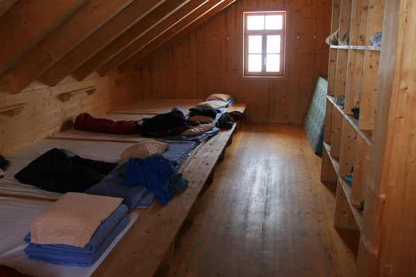 stock image Timber building interior