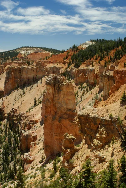Röd klippformation i bryce canyon park — Stockfoto