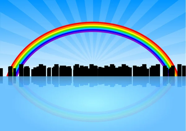 Cidade arco-íris — Vetor de Stock