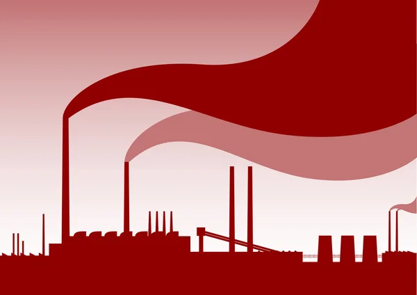 Rode fabriek — Stockvector