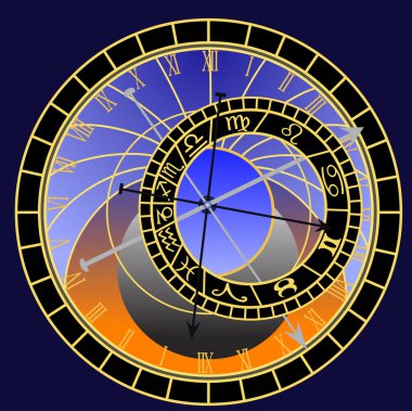 Astronomical clock - vector