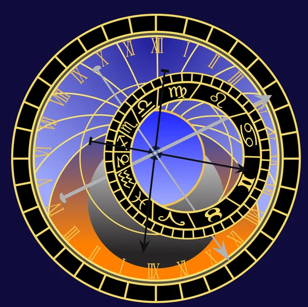 Astronomical clock - vector — Stockvector