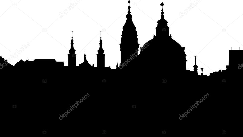 Prague - St Nikolas church - vector