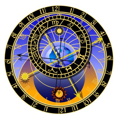 Astronomical clock - vector clipart