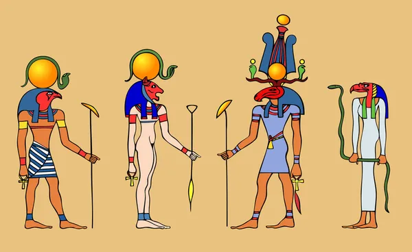 Dioses egipcios — Archivo Imágenes Vectoriales