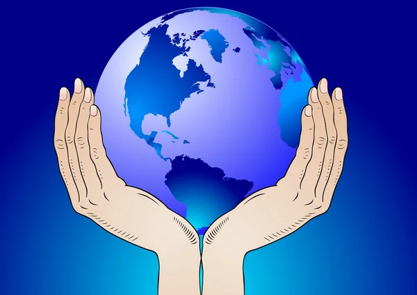 Earth in the your hands - vector — Stock Vector
