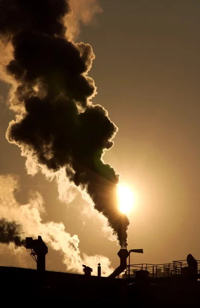 stock image Sun covered with soot - global warming