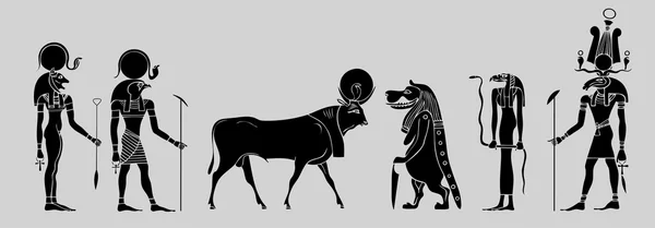 Deuses e símbolos egípcios - vetor — Vetor de Stock
