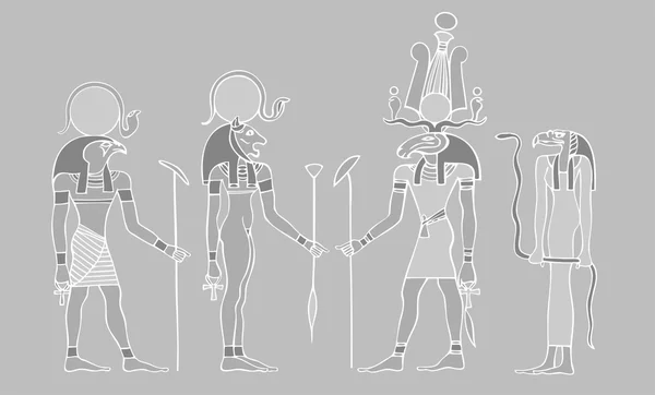 Egyptian gods and symbols - vector — Stock Vector