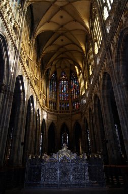 Middle aisle od St Vitus cathedral clipart