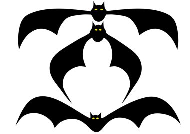 Various flying bats clipart