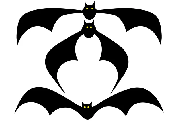 Varios murciélagos voladores — Vector de stock