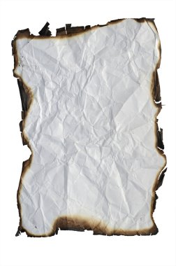 Isolated grunge paper with burned edges clipart