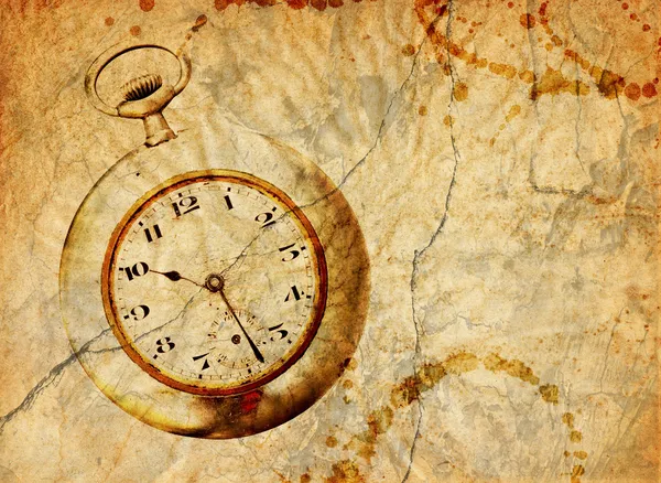 グランジ スタイルの懐中時計 — ストック写真