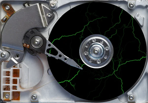 Storm on the hard disc - fault - failure — Stock Photo, Image