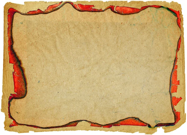 Papier z czerwonym postrzępionymi krawędziami — Zdjęcie stockowe
