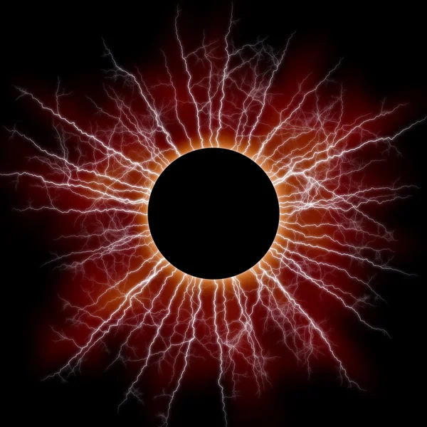 Schwarzer Stern mit roter Korona — Stockfoto