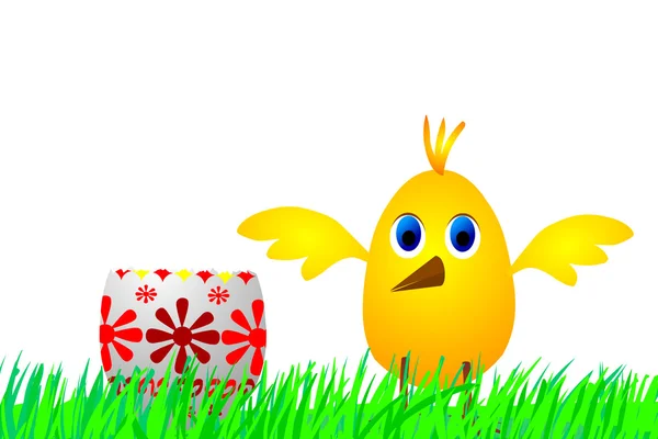 復活祭の卵およびひよこ — ストック写真