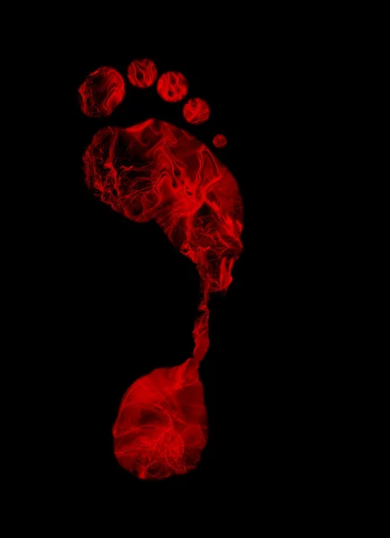 Огненный отпечаток ноги — стоковое фото