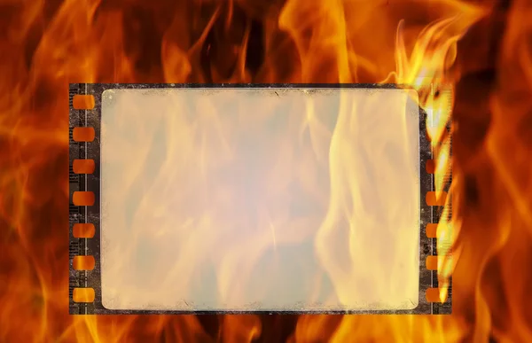 燃烧的影片帧 — 图库照片