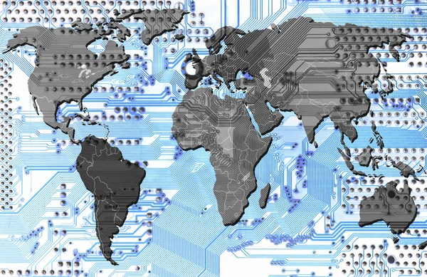 Kommunikation - computer world - staterna — Stockfoto