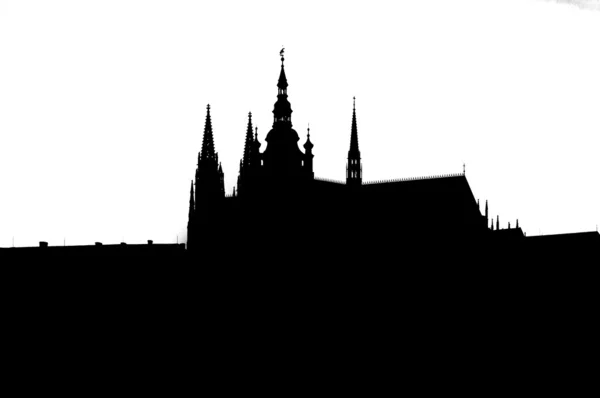 Castillo de Praga - silueta — Foto de Stock