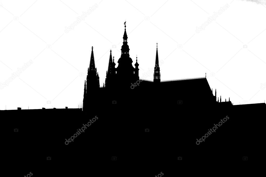 Prague castle - silhouette