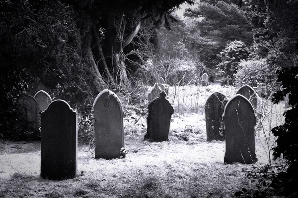 Hřbitov & sníh — Stock fotografie