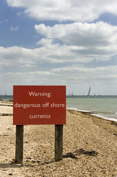 Пляж попередження — стокове фото