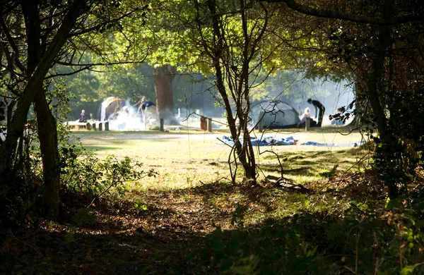 Camping leśny — Zdjęcie stockowe