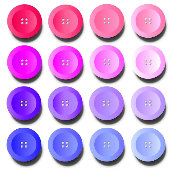 Кнопки, відтінки рожевий і фіолетовий — стоковий вектор