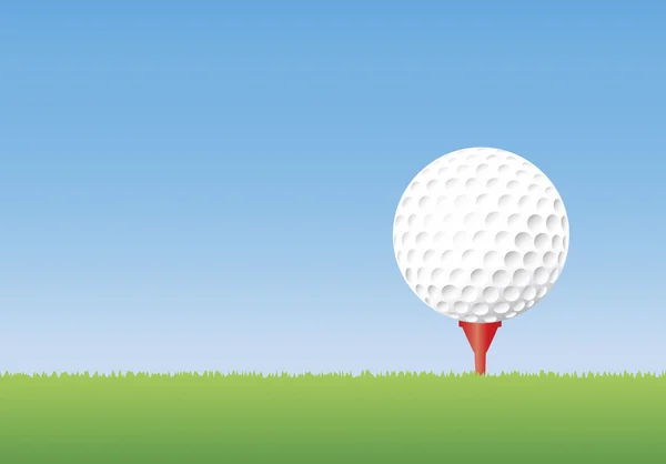 Balle de golf sur Tee — Image vectorielle