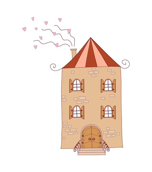 Векторная забавная иллюстрация дома — стоковый вектор