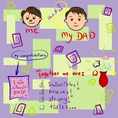 Greeting card on Father's Day clipart