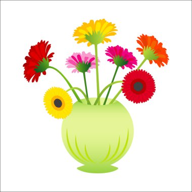 Vector flower gerber in vase clipart