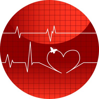 Vector illustration of cardiogram of lov clipart