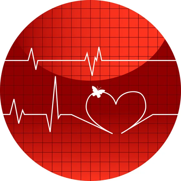 Vector illustration of cardiogram of lov — Stock Vector