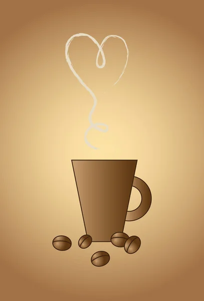 Векторна чашка з кавовими зернами — стоковий вектор