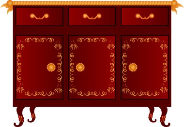 Vector illustration of chest of drawers clipart