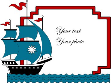 Vector illustration of sailboat clipart