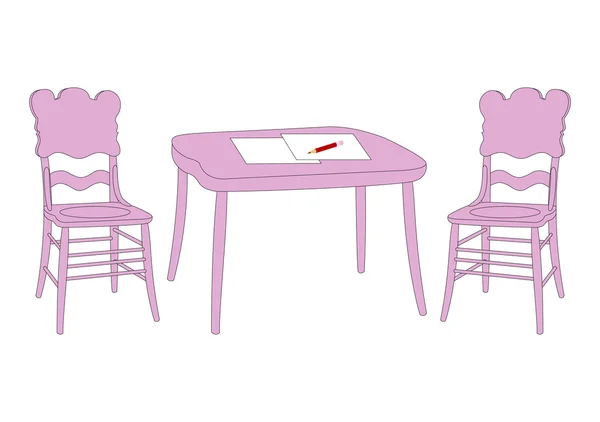 Векторні стільці та стіл — стоковий вектор