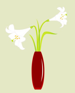 Vector flowers in vase clipart