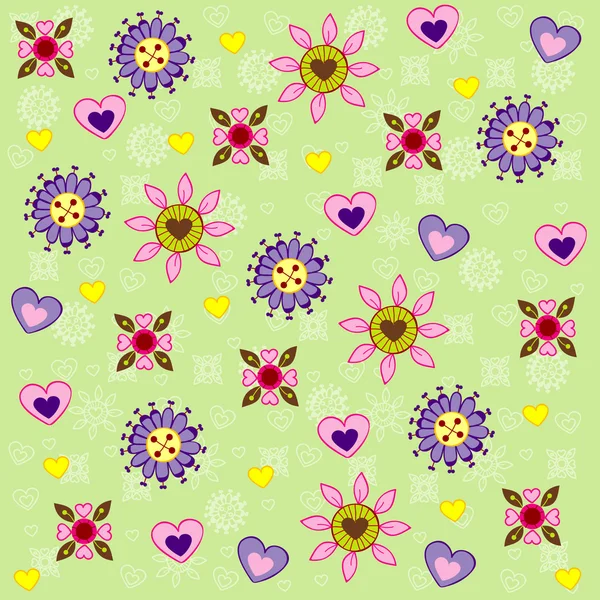 花のシームレスな背景パターン — ストックベクタ