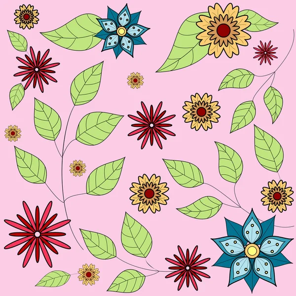 无缝的花卉背景图案 — 图库矢量图片